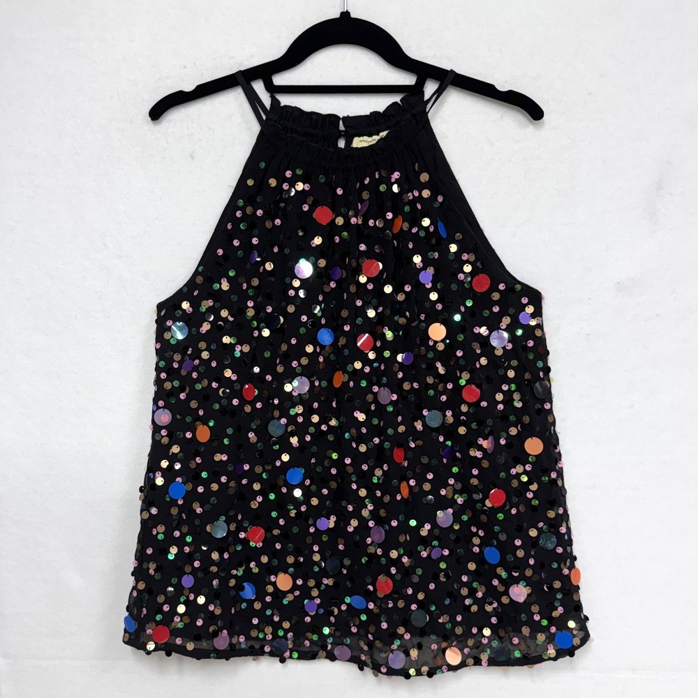 Anthropologie Size Small, Moulinette Soeurs Paillette Sequin Colorful Party Top